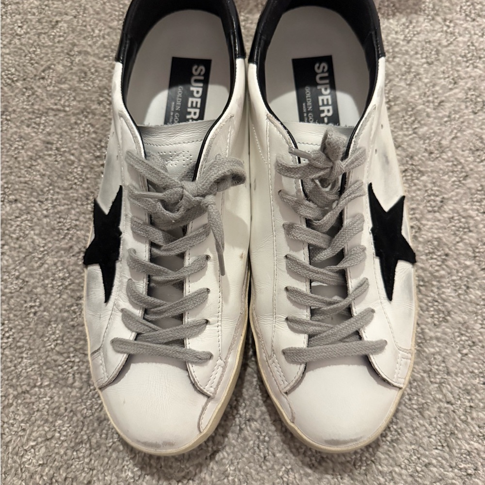 Golden Goose White Sneakers with Black Star